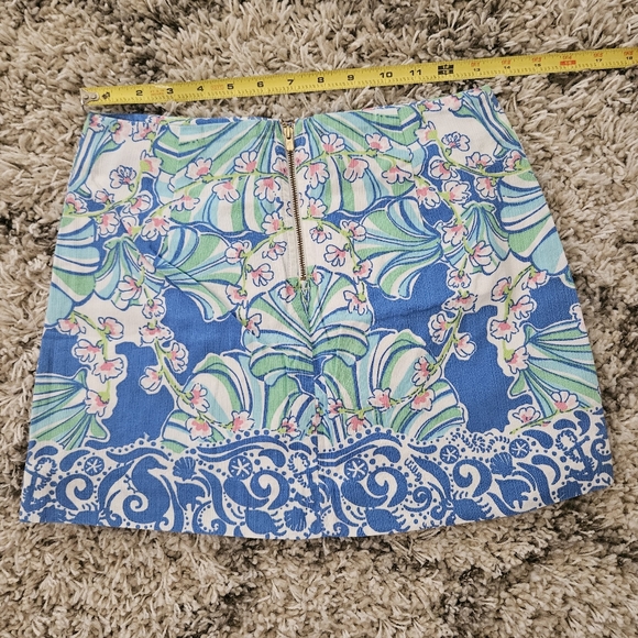 Lilly Pulitzer Tate Skirt Bay Blue Coasting Engineered, Size 0, EUC - Picture 8 of 9